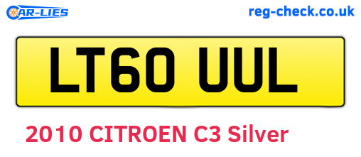 LT60UUL are the vehicle registration plates.