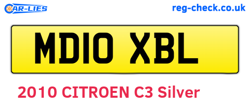 MD10XBL are the vehicle registration plates.