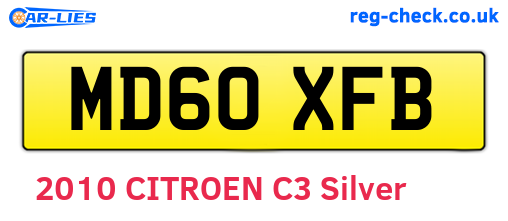MD60XFB are the vehicle registration plates.