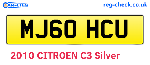 MJ60HCU are the vehicle registration plates.