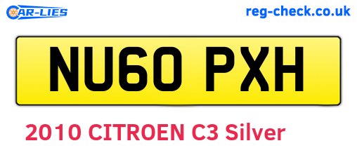 NU60PXH are the vehicle registration plates.