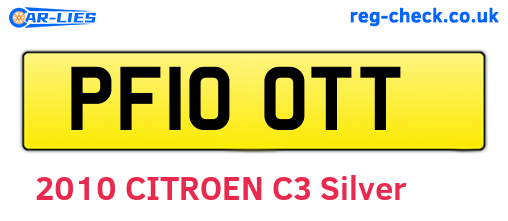 PF10OTT are the vehicle registration plates.