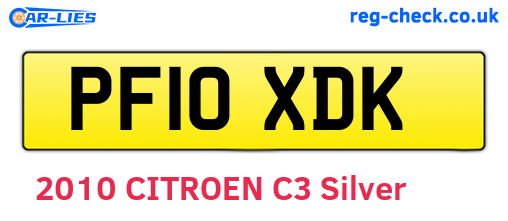 PF10XDK are the vehicle registration plates.