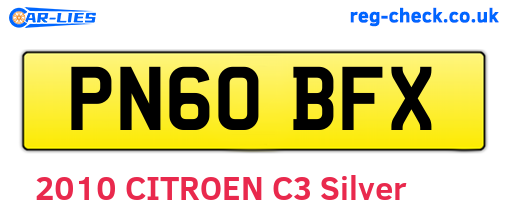 PN60BFX are the vehicle registration plates.