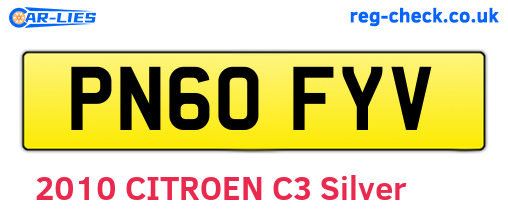 PN60FYV are the vehicle registration plates.