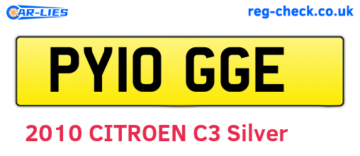 PY10GGE are the vehicle registration plates.