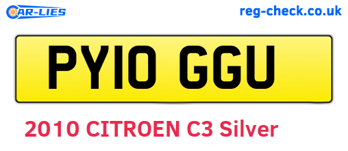 PY10GGU are the vehicle registration plates.