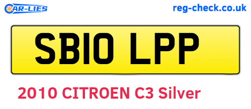 SB10LPP are the vehicle registration plates.