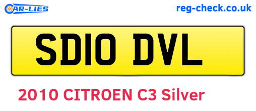 SD10DVL are the vehicle registration plates.