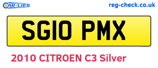 SG10PMX are the vehicle registration plates.