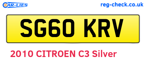SG60KRV are the vehicle registration plates.