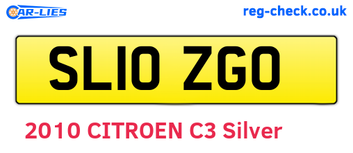 SL10ZGO are the vehicle registration plates.