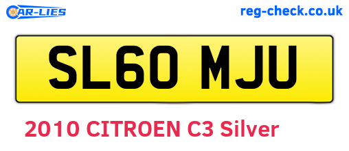 SL60MJU are the vehicle registration plates.