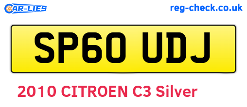 SP60UDJ are the vehicle registration plates.