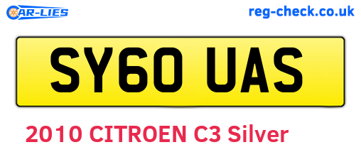 SY60UAS are the vehicle registration plates.