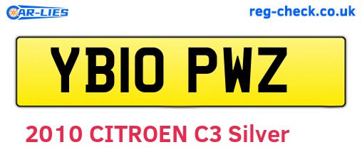 YB10PWZ are the vehicle registration plates.
