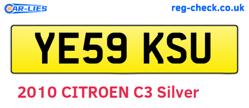 YE59KSU are the vehicle registration plates.