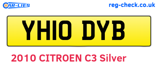 YH10DYB are the vehicle registration plates.