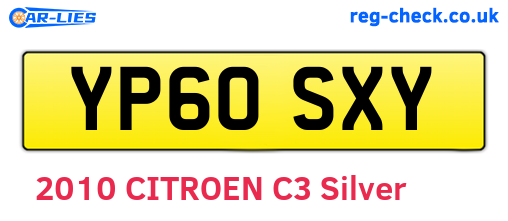 YP60SXY are the vehicle registration plates.
