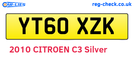 YT60XZK are the vehicle registration plates.