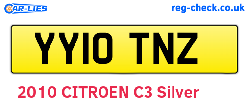 YY10TNZ are the vehicle registration plates.