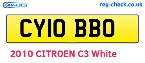 CY10BBO are the vehicle registration plates.