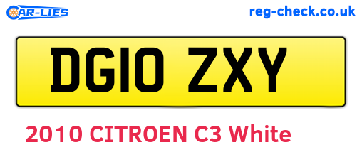 DG10ZXY are the vehicle registration plates.