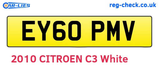 EY60PMV are the vehicle registration plates.