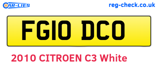 FG10DCO are the vehicle registration plates.