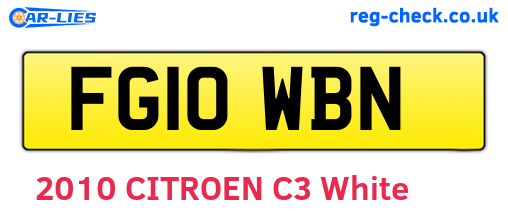 FG10WBN are the vehicle registration plates.