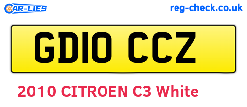 GD10CCZ are the vehicle registration plates.