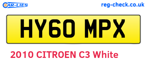 HY60MPX are the vehicle registration plates.