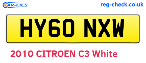 HY60NXW are the vehicle registration plates.