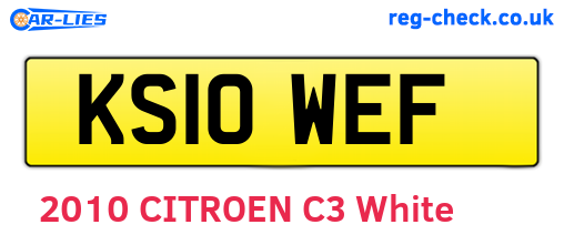 KS10WEF are the vehicle registration plates.
