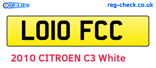 LO10FCC are the vehicle registration plates.