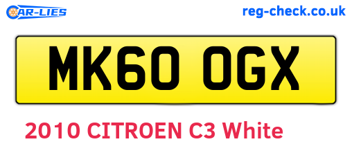 MK60OGX are the vehicle registration plates.