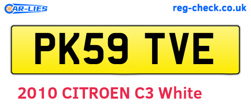 PK59TVE are the vehicle registration plates.