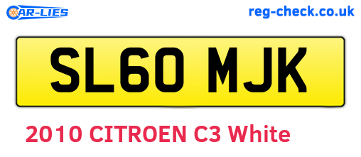 SL60MJK are the vehicle registration plates.