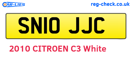 SN10JJC are the vehicle registration plates.