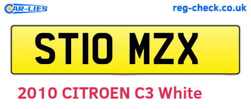 ST10MZX are the vehicle registration plates.