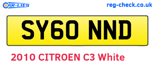 SY60NND are the vehicle registration plates.
