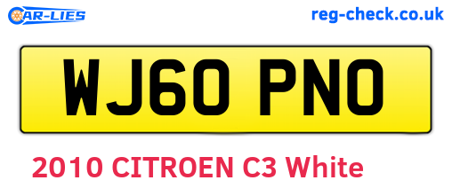 WJ60PNO are the vehicle registration plates.