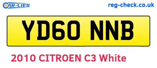 YD60NNB are the vehicle registration plates.