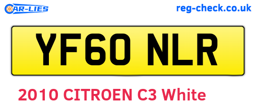 YF60NLR are the vehicle registration plates.