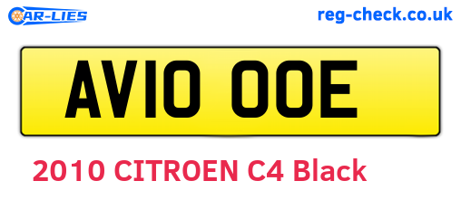 AV10OOE are the vehicle registration plates.