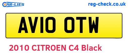 AV10OTW are the vehicle registration plates.