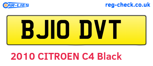 BJ10DVT are the vehicle registration plates.