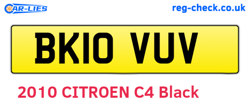 BK10VUV are the vehicle registration plates.