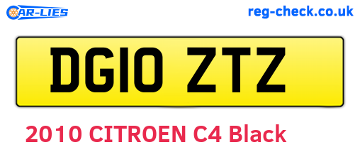 DG10ZTZ are the vehicle registration plates.