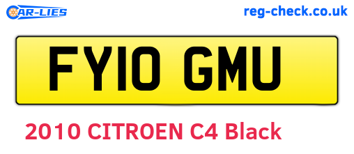 FY10GMU are the vehicle registration plates.